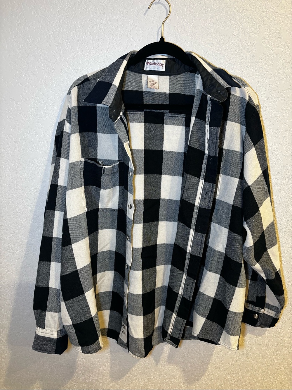 Men's Black & White Buffalo Check Flannel Shirt